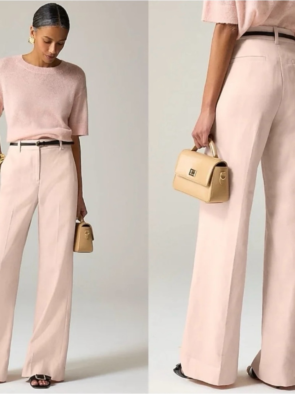 J. Crew Carolina flare pant in baby pink